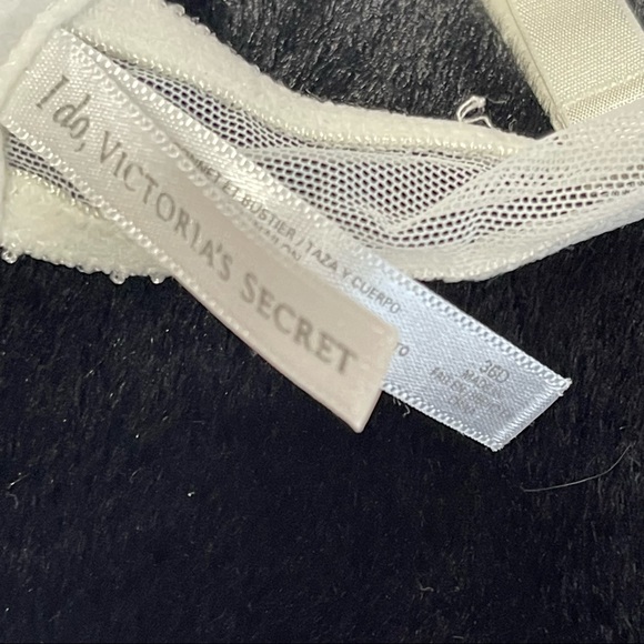 36D/M/L 2pc VS Victoria’s Secret I DO Bridal White lace ruffle babydoll garter - Picture 11 of 16
